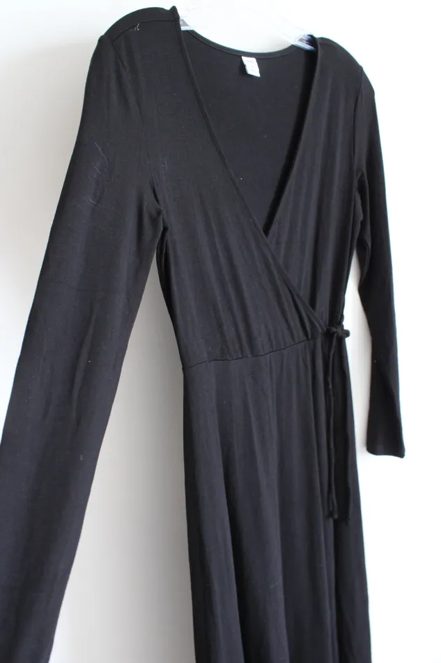 Old Navy Rings Old Navy Black Long Sleeved Wrap Dress XS