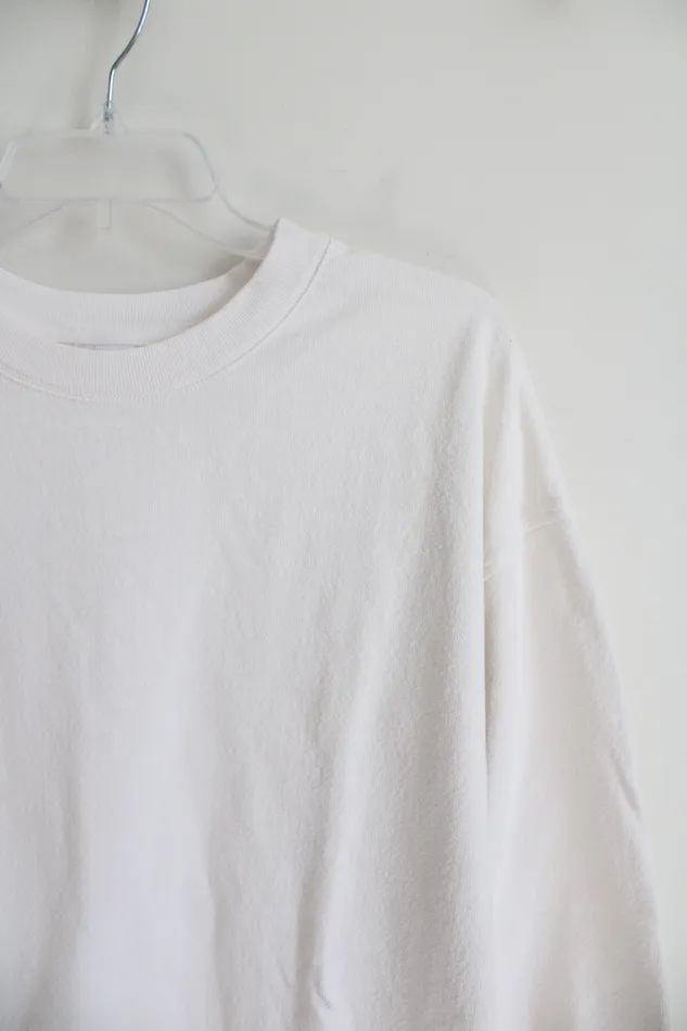 Old Navy Rings Old Navy White Long Pullover Sweatshirt XS Tall