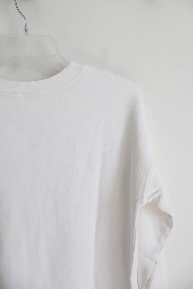 Old Navy Rings Old Navy White Long Pullover Sweatshirt XS Tall