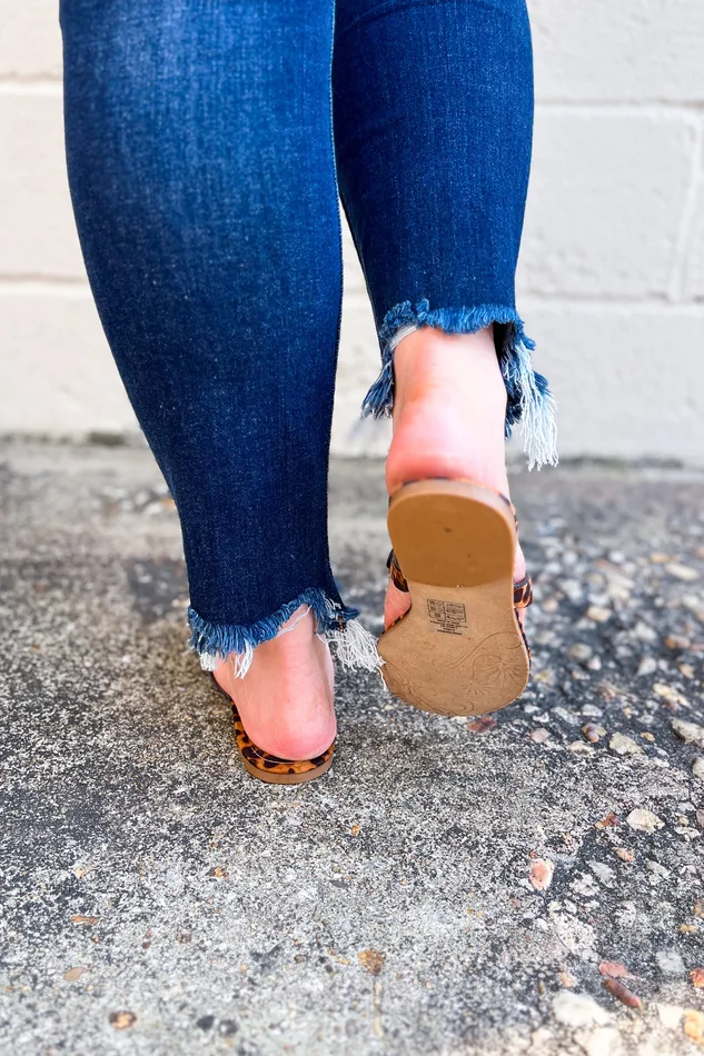 Olem Lauren Sandals Leopard Earrings