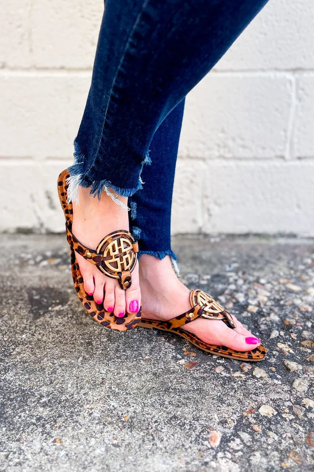 Olem Lauren Sandals Leopard Earrings