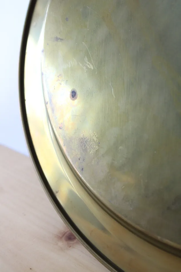 Oneida Rings Vintage Oneida Brass Bird Design Round Brass Serving Tray
