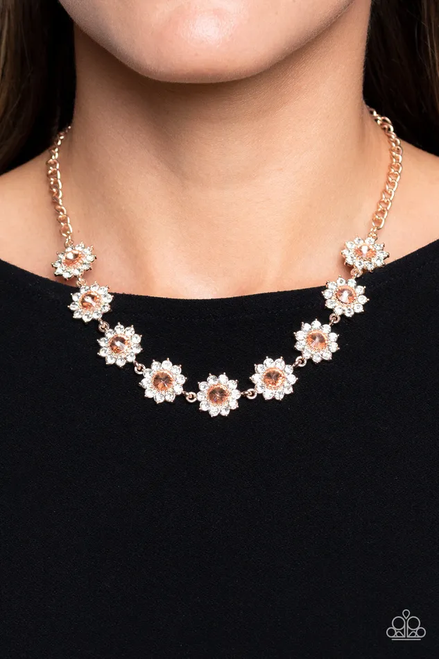 Paparazzi Accessories Blooming Brilliance Rose Gold Earrings