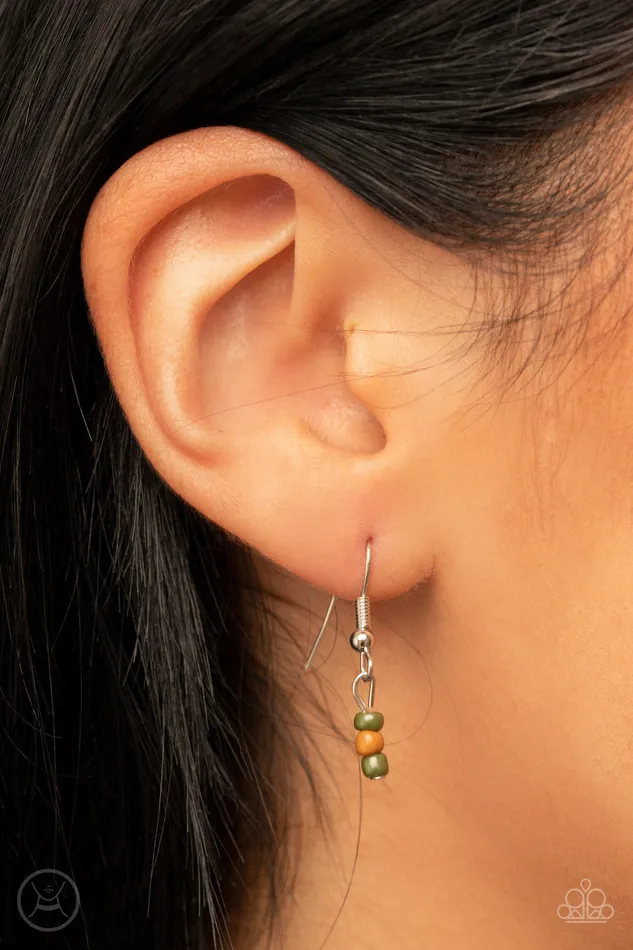 Paparazzi Accessories Earrings Bountifully Beaded Green