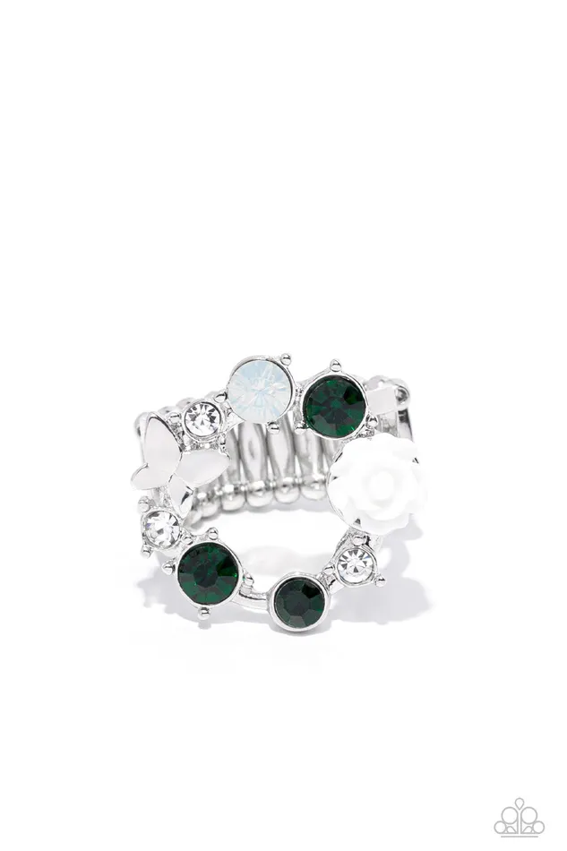 Paparazzi Accessories Earrings Butterfly Bustle Green