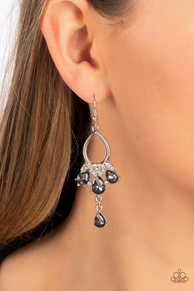 Paparazzi Accessories Earrings Coming in Clutch Silver