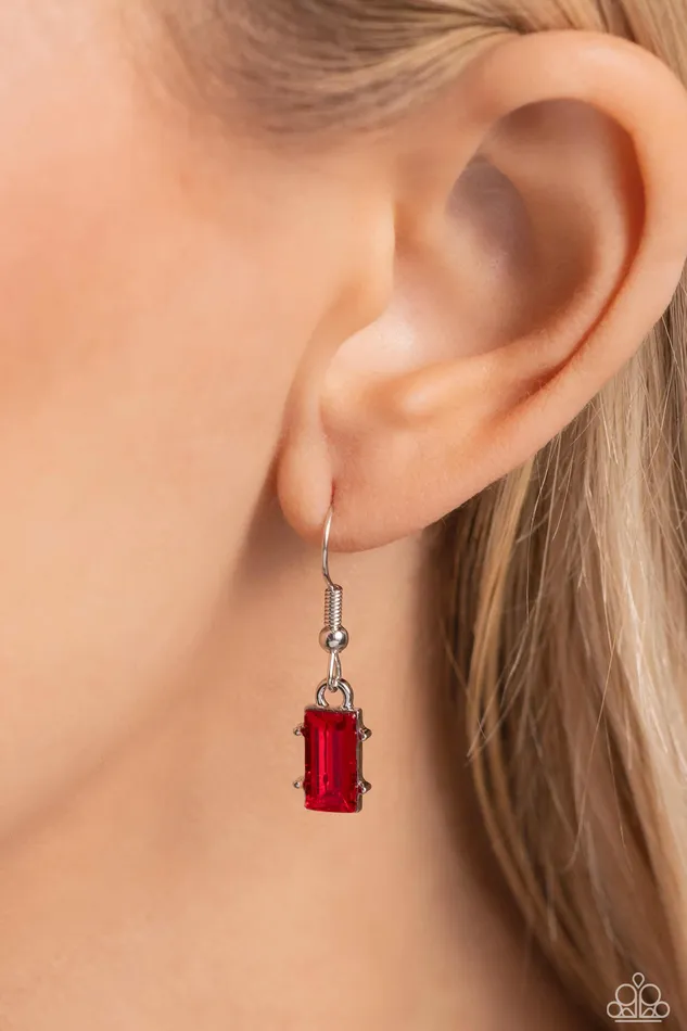 Paparazzi Accessories Earrings Elite Emeralds Red