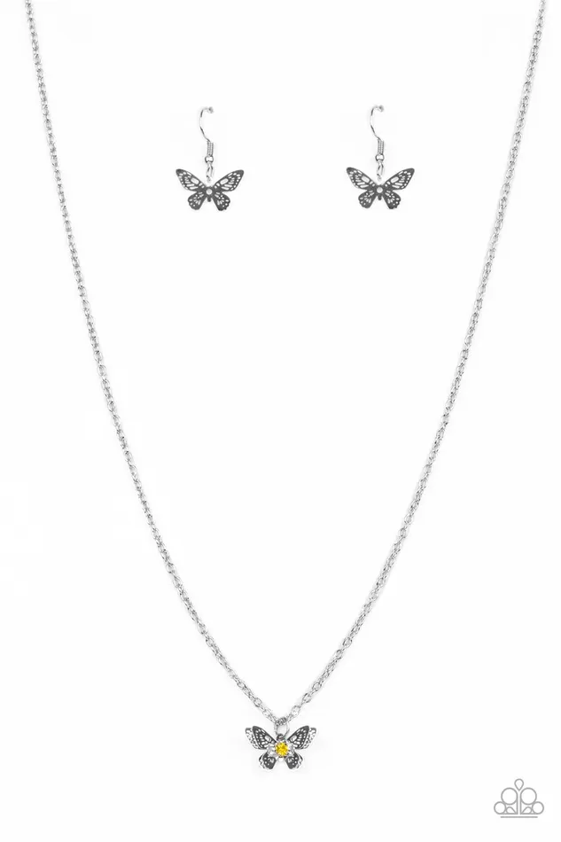 Paparazzi Accessories Earrings Flutter Love Yellow