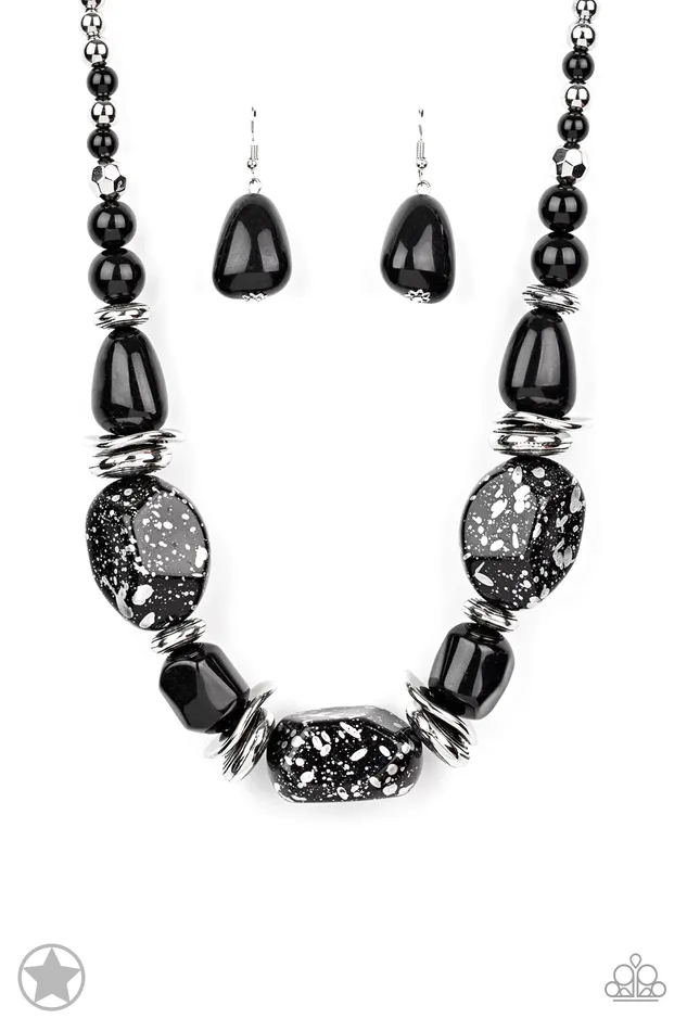Paparazzi Accessories Earrings In Good Glazes Black