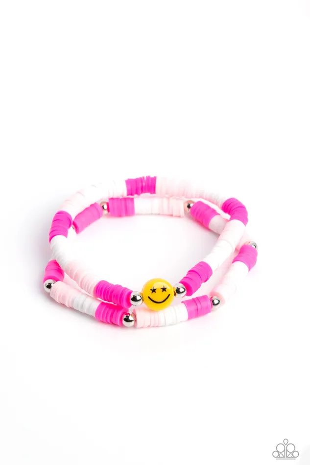 Paparazzi Accessories Earrings In SMILE Pink