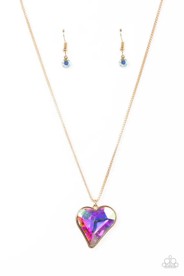 Paparazzi Accessories Earrings Lockdown My Heart Gold