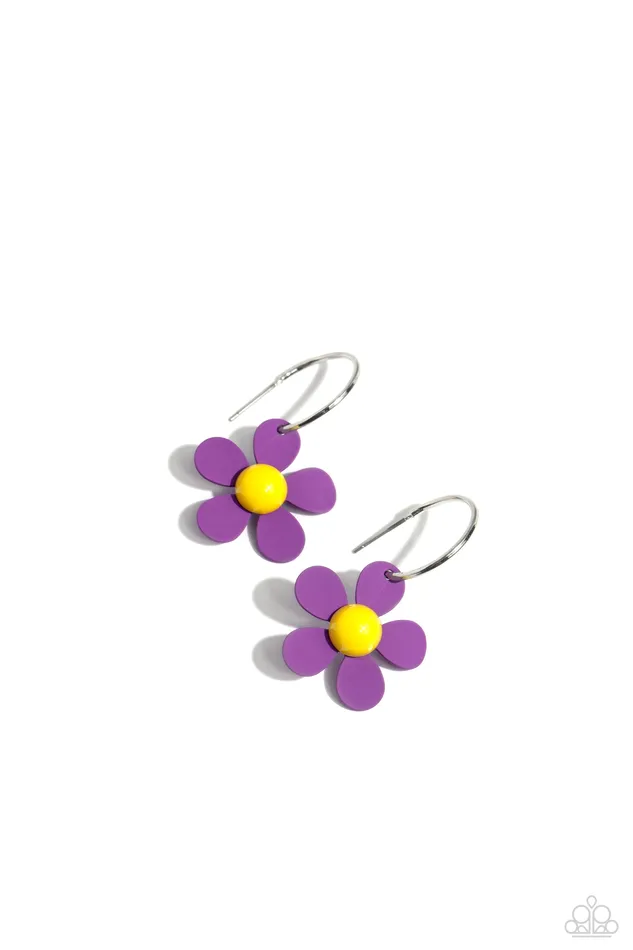 Paparazzi Accessories Earrings More FLOWER To You Purple