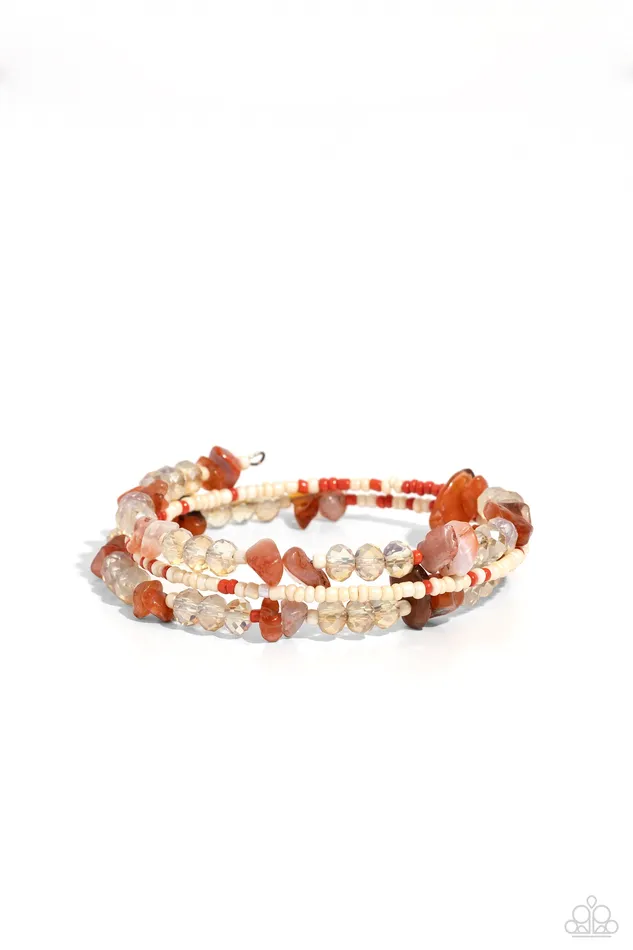 Paparazzi Accessories Earrings Notoriously Nuanced Orange