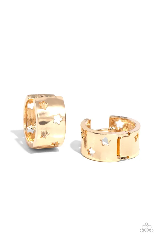 Paparazzi Accessories Earrings Setting the STAR High Gold