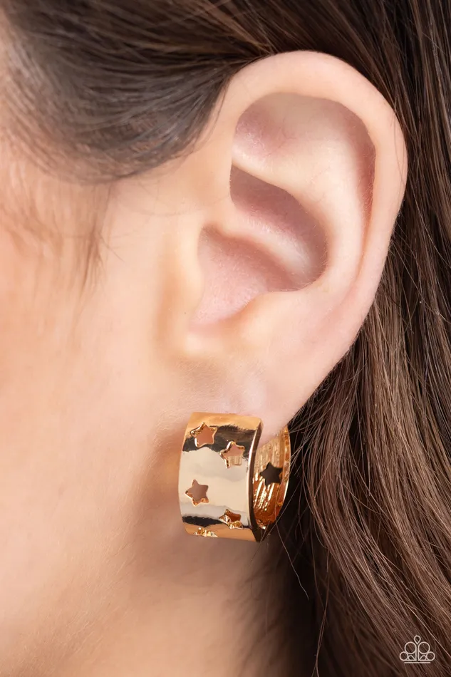 Paparazzi Accessories Earrings Setting the STAR High Gold