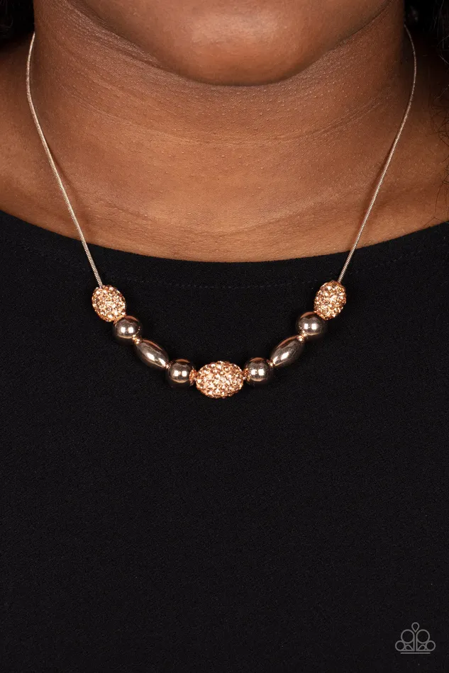 Paparazzi Accessories Earrings Space Glam Rose Gold