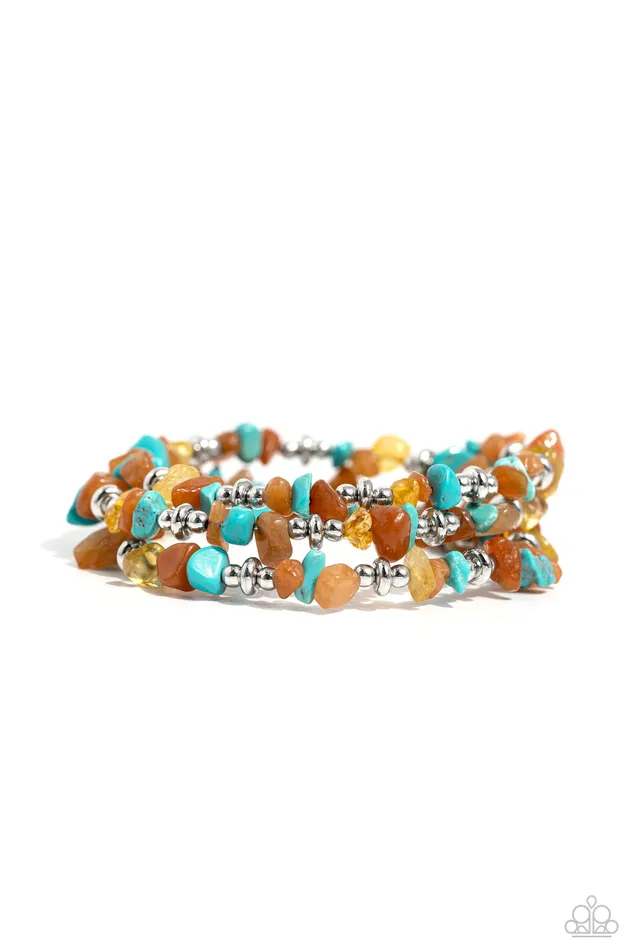 Paparazzi Accessories Earrings Stacking Stones Orange