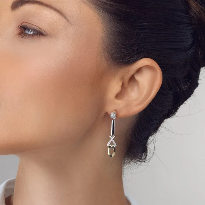 Paris XO Diamond Dangle Earrings John Atencio Earrings