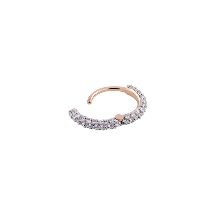 Pave Diamond Hoop Piercing Kismet by Milka Earrings