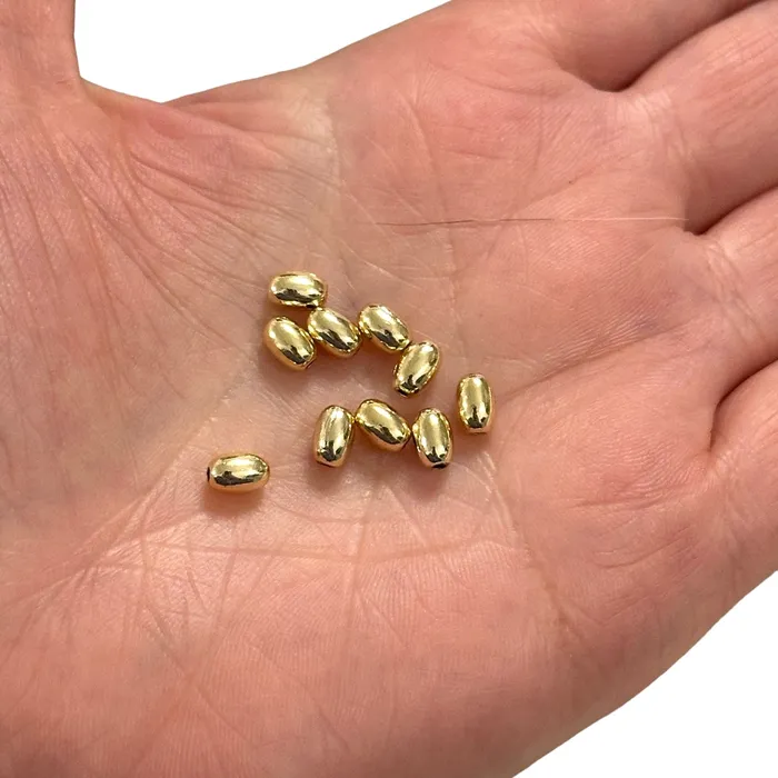 Peppy Beads 24Kt Gold Plated 6x4mm Spacer Charms 10 pcs in a pack Earrings