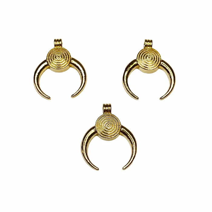 Peppy Beads 24Kt Shiny Gold Plated Brass Crescent Charms 23x19mm 3 pcs in a pack Earrings Peppy Beads 24Kt Shiny Gold Plated Brass Crescent Charms 23x19mm 3 pcs in a pack Earrings
