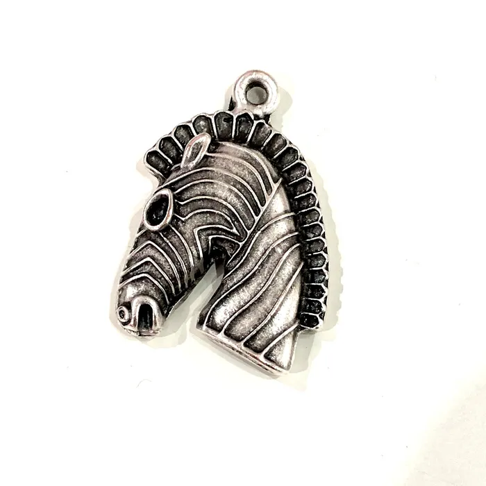 Peppy Beads Antique Silver Plated Zebra Pendants Silver Plated Zebra Pendant Necklaces