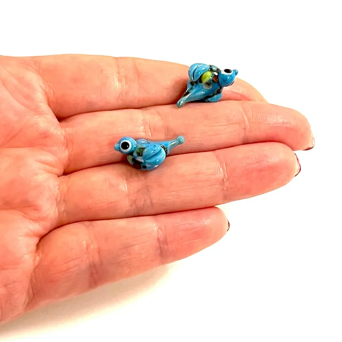 Peppy Beads Charm Necklaces Hand Made Murano Glass Bird Charm Peppy Beads Charm Necklaces Hand Made Murano Glass Bird Charm
