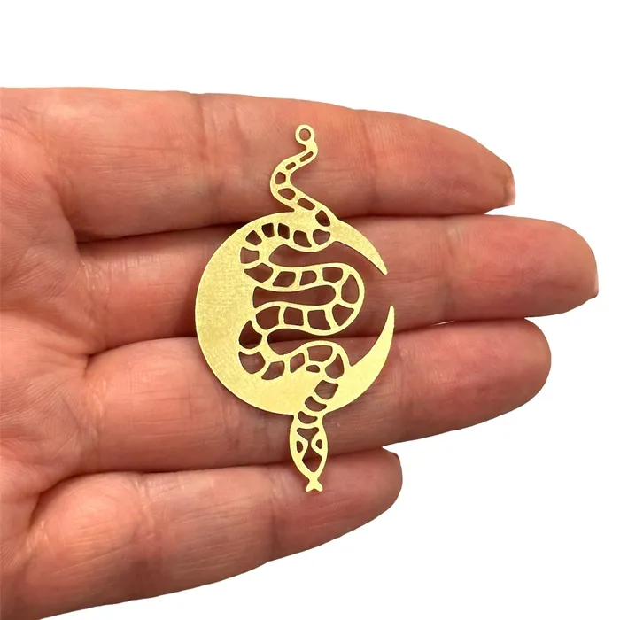Peppy Beads Charm Necklaces Raw Brass Snake CharmLaser Cut Snake Charm