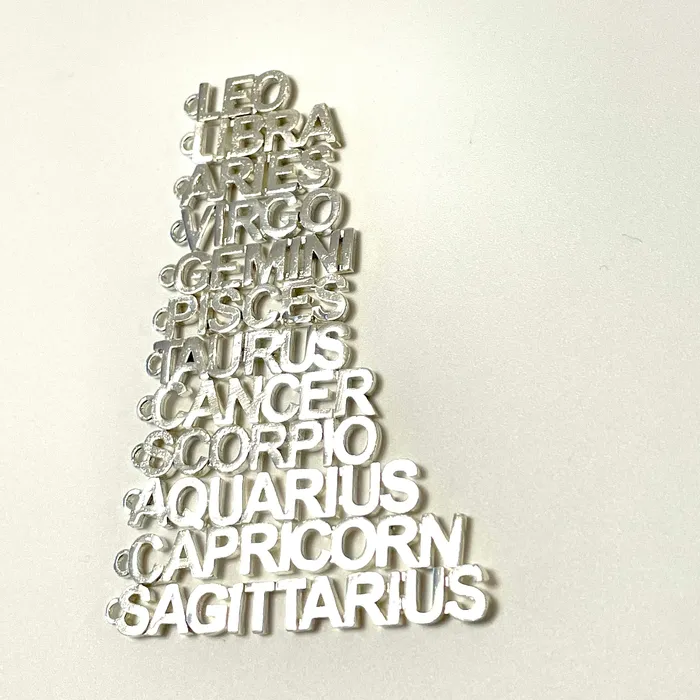 Peppy Beads Charm Necklaces Silver Plated Letter Zodiac Charm Brass Zodiac Horoscope Sign Peppy Beads Charm Necklaces Silver Plated Letter Zodiac Charm Brass Zodiac Horoscope Sign