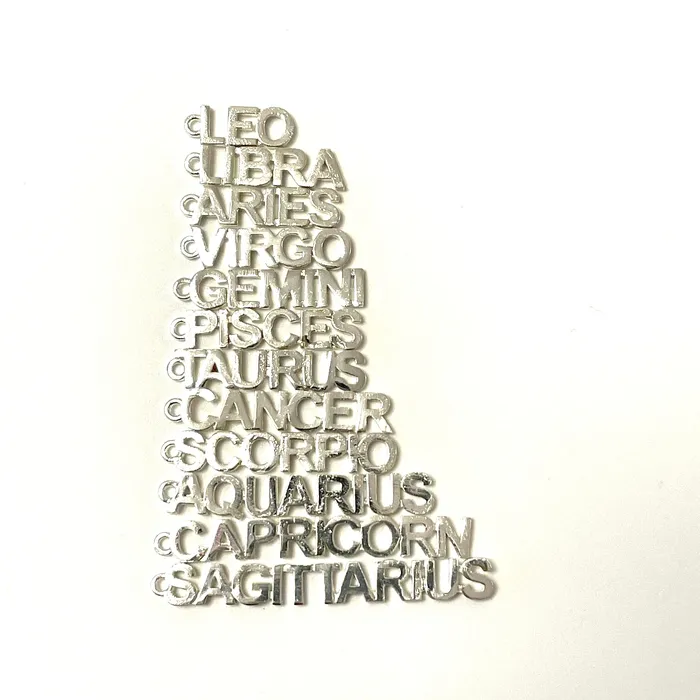 Peppy Beads Charm Necklaces Silver Plated Letter Zodiac Charm Brass Zodiac Horoscope Sign Peppy Beads Charm Necklaces Silver Plated Letter Zodiac Charm Brass Zodiac Horoscope Sign