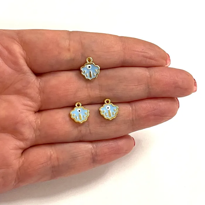 Peppy Beads Earrings 24Kt Gold Plated Enamelled Oyster Charms 3 pcs in a pack