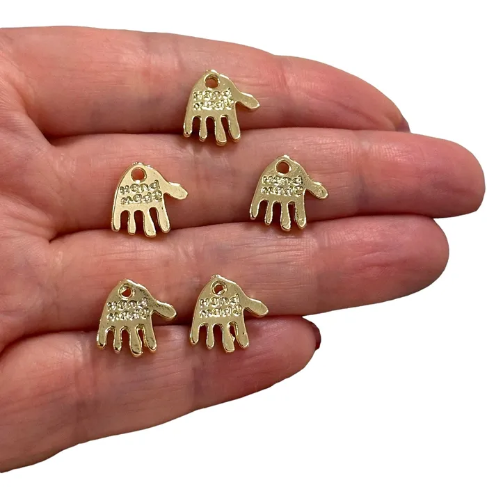 Peppy Beads Earrings 24Kt Gold Plated Hand Made Tag Charms Gold Sewing Charms 5 pcs in a pack Peppy Beads Earrings 24Kt Gold Plated Hand Made Tag Charms Gold Sewing Charms 5 pcs in a pack