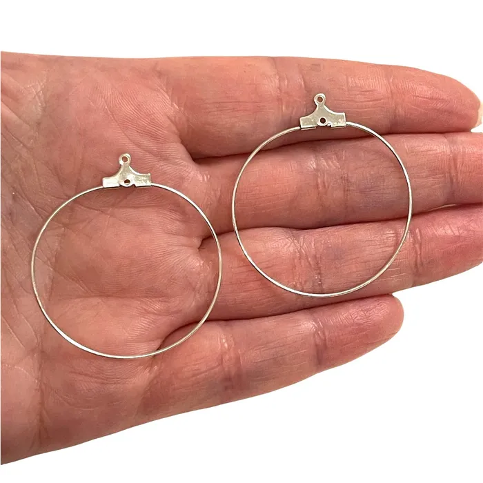 Peppy Beads Earrings 6 Pcs Silver Plated Earring Hoops 40mm Silver Plated Earring Peppy Beads Earrings 6 Pcs Silver Plated Earring Hoops 40mm Silver Plated Earring