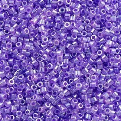 Peppy Beads Earrings DB0249 Lined Crystal Purple Miyuki Delica 110