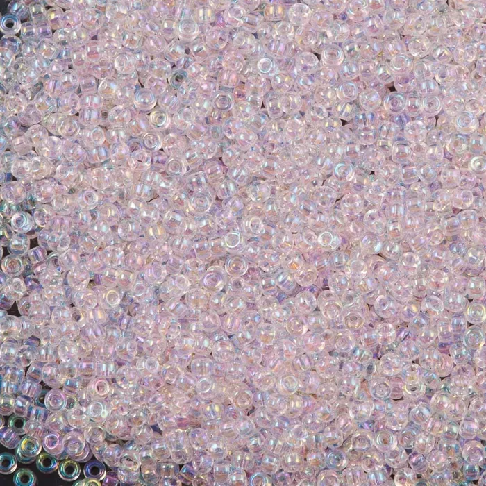 Peppy Beads Earrings Miyuki Seed Beads 80 Transparent Pale Pink AB 0265