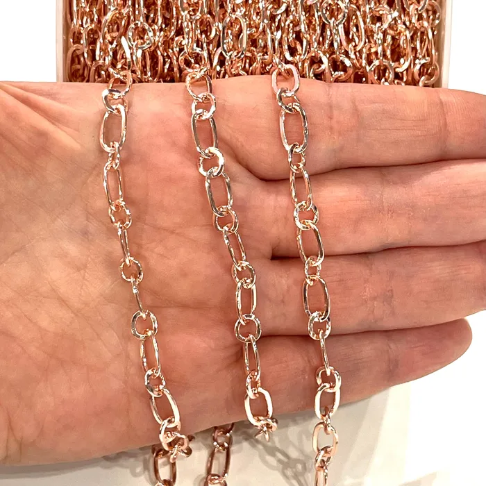 Peppy Beads Earrings Rose Gold Plated Chain 10x5 mm Rose Gold Plated Chain