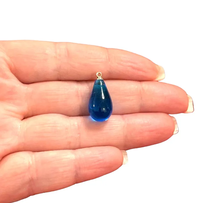 Peppy Beads Hand Made Murano Glass Drop Charm With 24Kt Gold Plated Pin Earrings