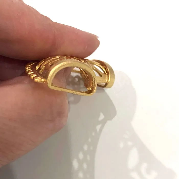 Peppy Beads Necklaces 24Kt Matte Gold Plated Large Bail Pendant 48mm Peppy Beads Necklaces 24Kt Matte Gold Plated Large Bail Pendant 48mm