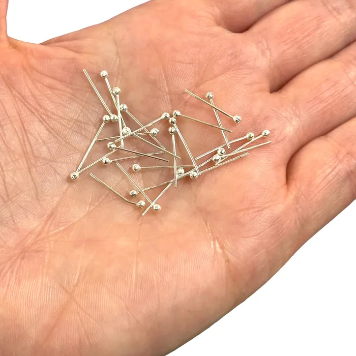 Peppy Beads Necklaces Silver Plated Ballpoint Pins Ball Headpins 06mm by 15mm Silver Plated Brass Ball Head Pins Peppy Beads Necklaces Silver Plated Ballpoint Pins Ball Headpins 06mm by 15mm Silver Plated Brass Ball Head Pins