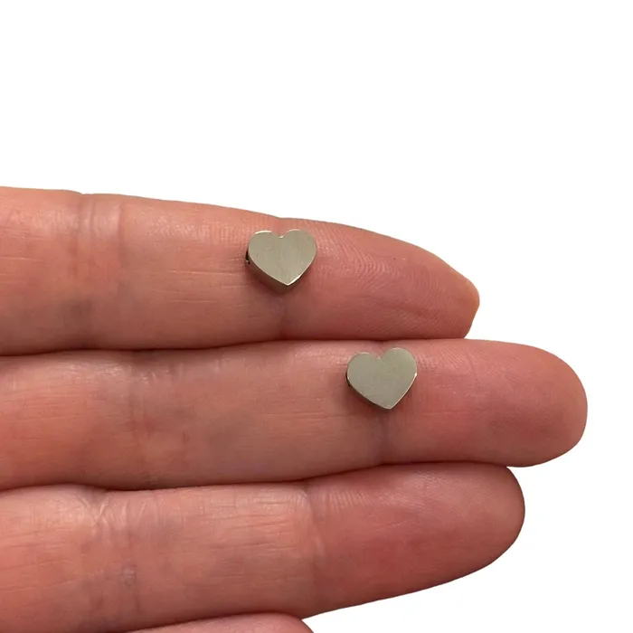 Peppy Beads Necklaces Stainless Steel Heart Spacer Charms 2 pcs in a pack