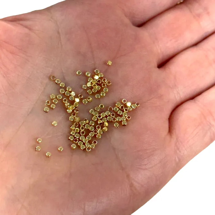 Peppy Beads PreStyled Sets 15mm Cubes 24Kt Gold Plated Spacer Beads