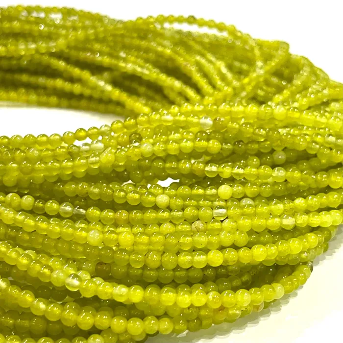 Peppy Beads Rings 3mm Green Jade Smooth Round Gemstone Beads 120 Beads