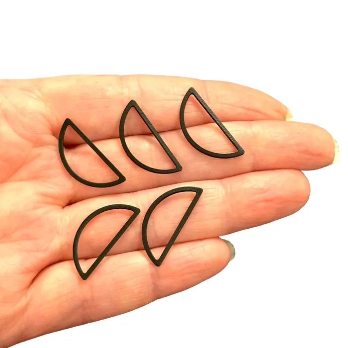 Peppy Beads Rings Black Plated 23x10mm Semicircle Charms Black Oval Semicircle Charms 5 pcs in a pack Peppy Beads Rings Black Plated 23x10mm Semicircle Charms Black Oval Semicircle Charms 5 pcs in a pack