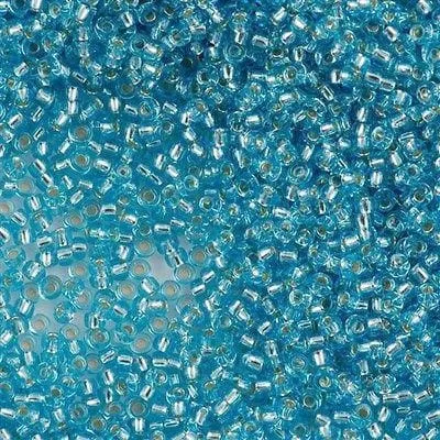 Peppy Beads Rings Miyuki Seed Beads 150 0018 Aqua Silver Lined 10 Gr