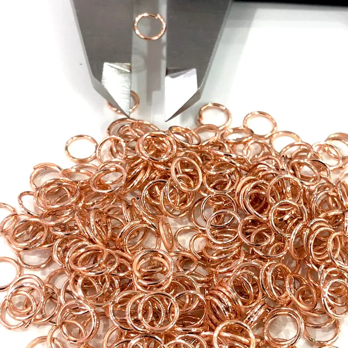 Peppy Beads Rings Rose Gold Plated Jump Rings 6mm Tarnish Resistant Rose Gold Plated Open Jump Rings Peppy Beads Rings Rose Gold Plated Jump Rings 6mm Tarnish Resistant Rose Gold Plated Open Jump Rings