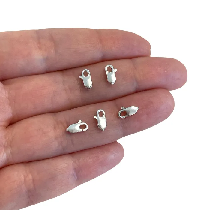Peppy Beads Rings Sterling Silver Lobster Clasps 8x3mm 925 Sterling Silver Clasps 5 pcs in a pack Peppy Beads Rings Sterling Silver Lobster Clasps 8x3mm 925 Sterling Silver Clasps 5 pcs in a pack
