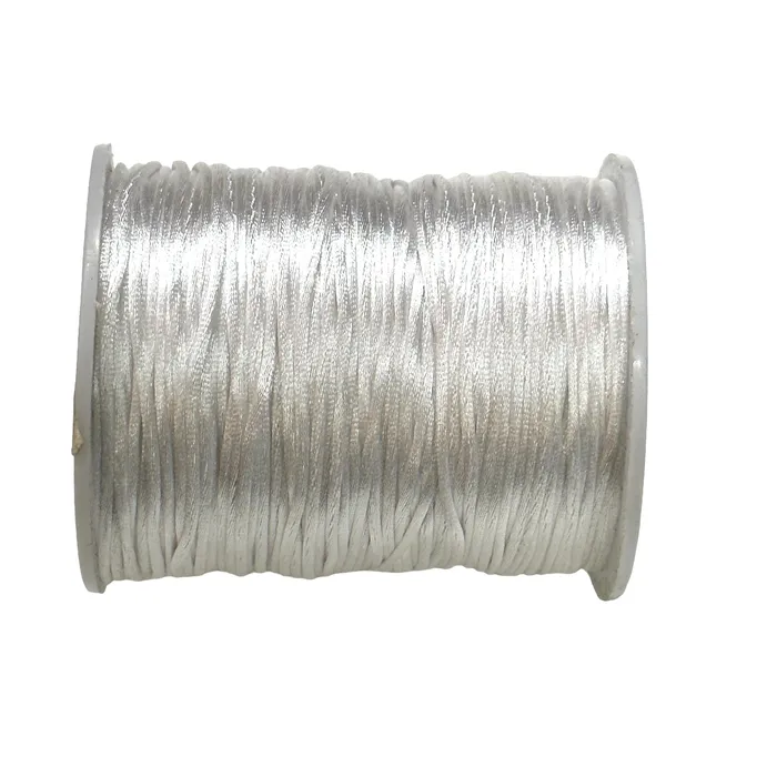 Peppy Beads Rings White Rattail Cord Kumihimo Cord Satin Silk Cord Satin Nylon Cord Macrame Knotting DIY Beading String Thread Cording 15mm