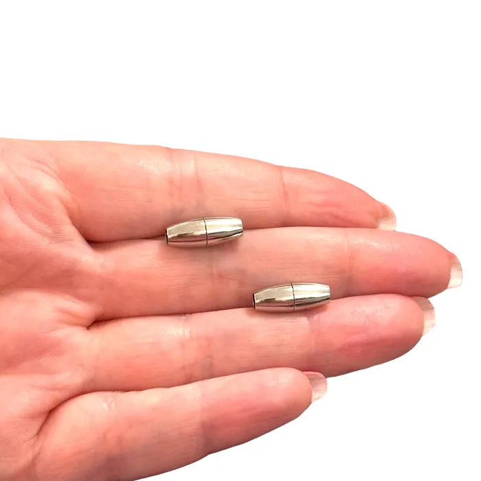 Peppy Beads Tube Barrel Magnetic Clasp Glue in Magnetic Clasp Rhodium Plated Magnetic Clasps 2 pcs in a pack Earrings Peppy Beads Tube Barrel Magnetic Clasp Glue in Magnetic Clasp Rhodium Plated Magnetic Clasps 2 pcs in a pack Earrings