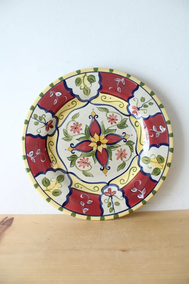 Pier 1 Hand Painted Earthenware Vallarta Large Plate Pier 1 Earrings