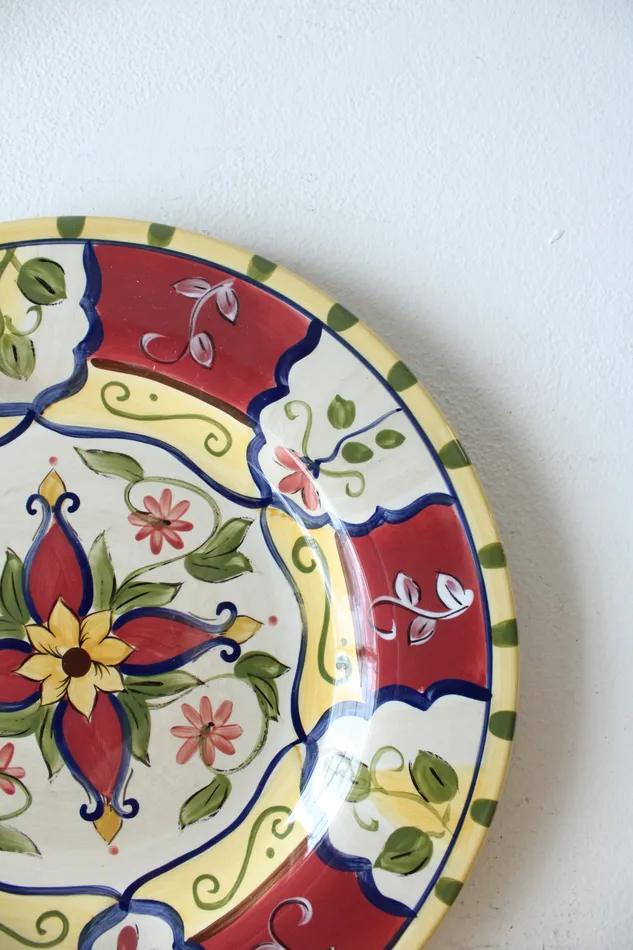 Pier 1 Hand Painted Earthenware Vallarta Large Plate Pier 1 Earrings